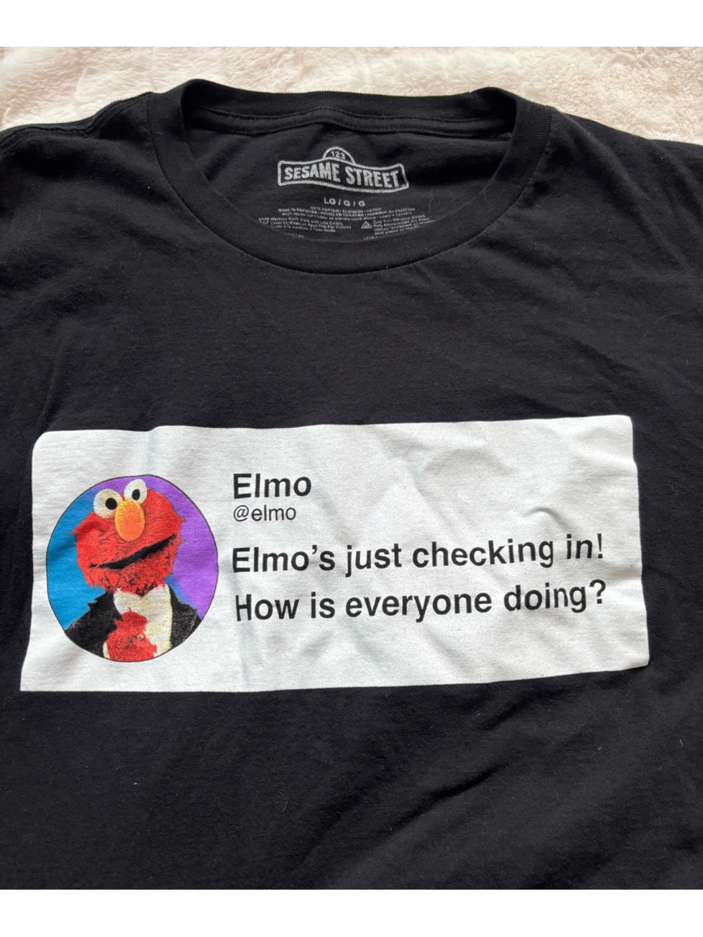 Sesame Street Black Elmo Graphic Crop Top